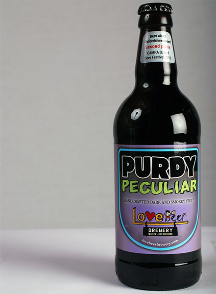Purdy Peculiar bottled beer